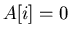 $A[i]=0$